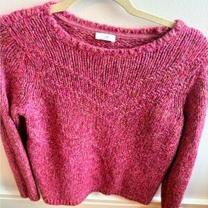 J.Jill Pink Textured Knit Sweater Cozy Pullover Small